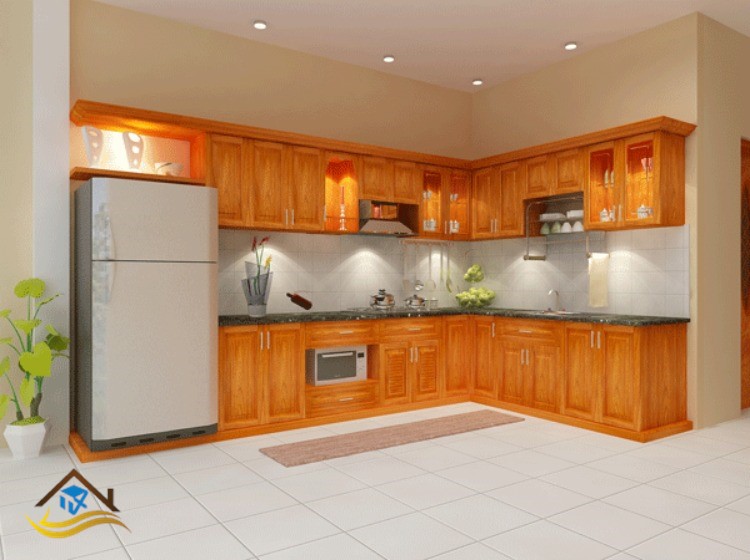 TỦ BẾP GỖ GÕ ĐỎ - NC17